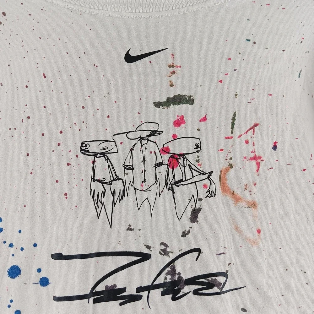 Nike x Futura Breaking Paint Splatter T Shirt Men's XL‎ White Graphic Tee